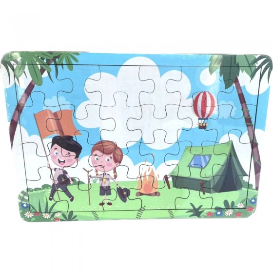 Puzzle Kampta Yaşam Ahşap
