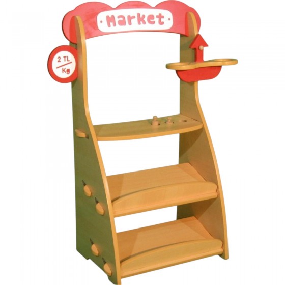 Anaokulu  Ahşap Manav Market Seti (Kayın)