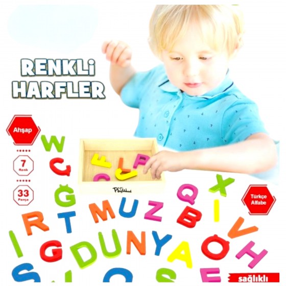 Ahşap Renkli Harfler  33...